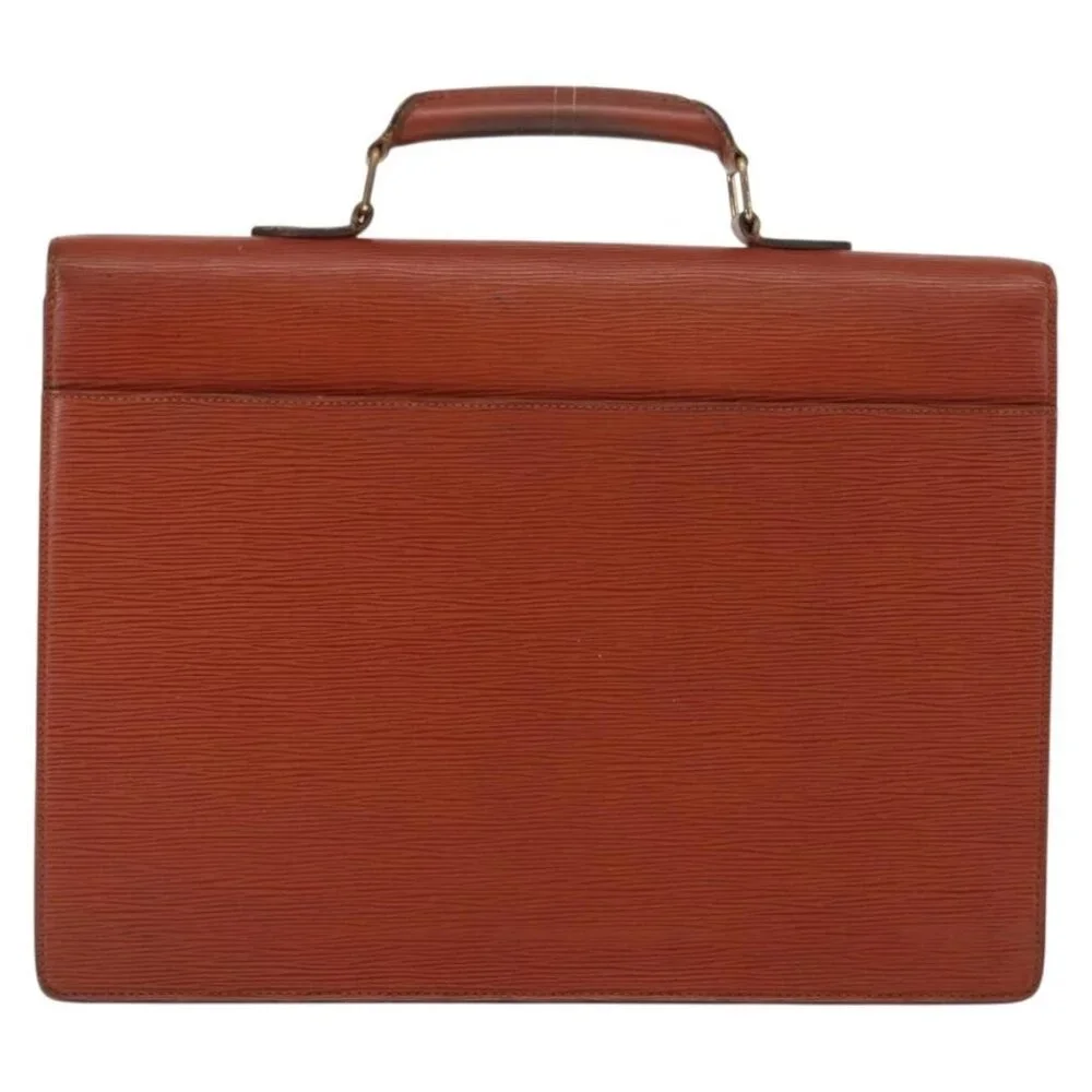 LOUIS VUITTON Epi Serviette Ambassador Business Bag Brown M54413 LV Auth 148062